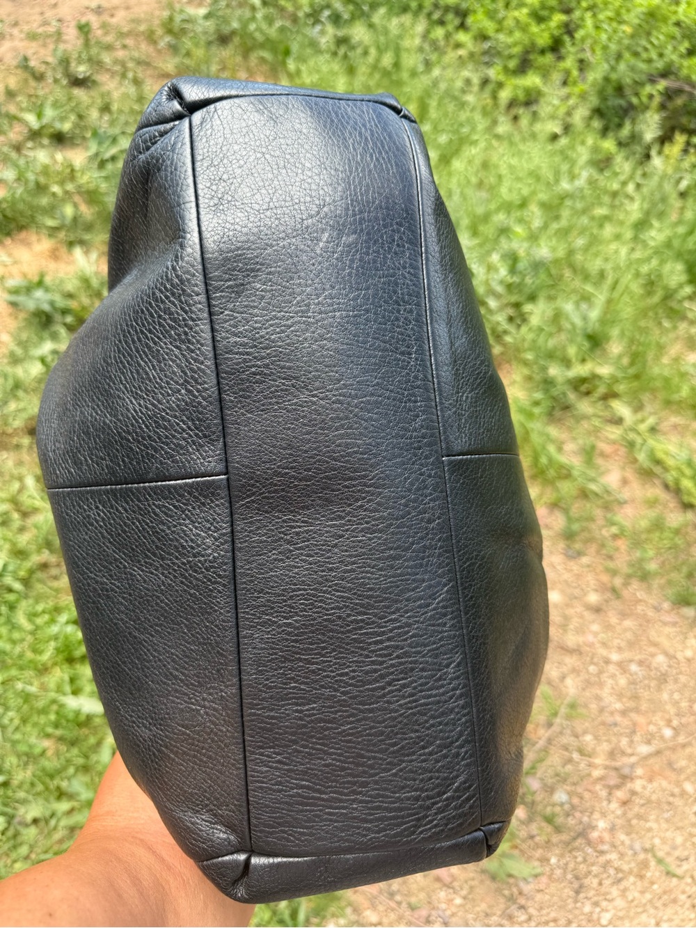 Coach Madison “Phoebe” 
Black Leather Shoulder Hobo with Gold-Tone Accents. - Picture 7 of 10